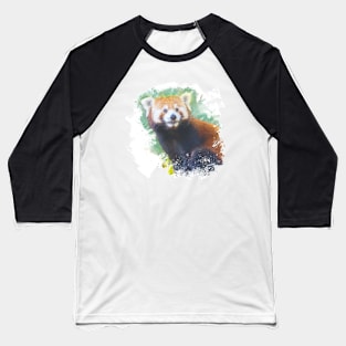 Red Panda Animal Wildlife Jungle Nature Safari Watercolor Baseball T-Shirt